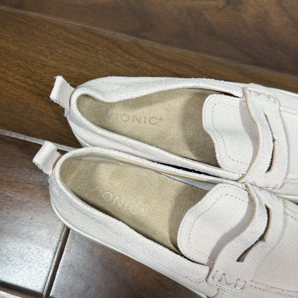 Vionic Women's Size 9.5 Pink Suede Leather‎ Uptown Slip On Loafer Shoes - Picture 11 of 12